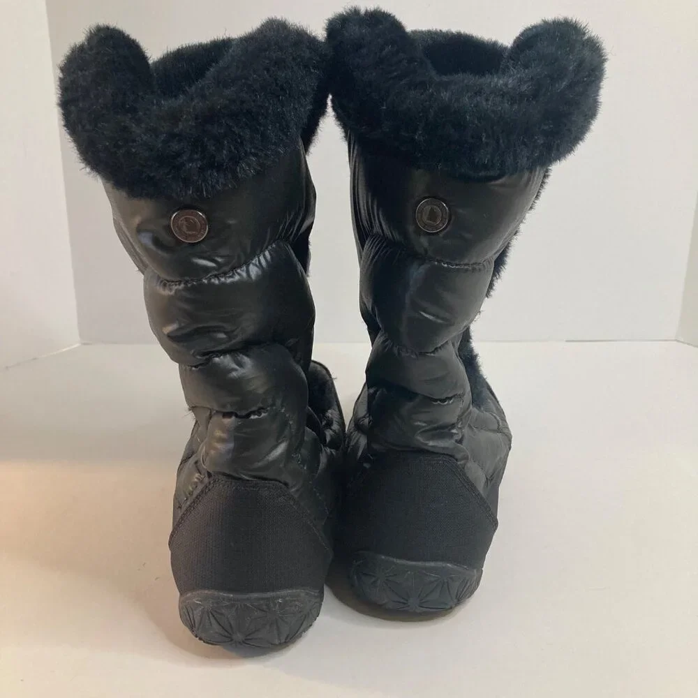 Womens The North Face Nuptse IV Fur Goose Down Boots Black‎ 6.5